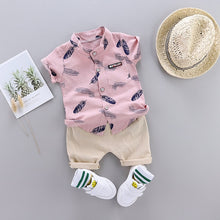 Summer Feather Print Clothing Set