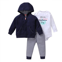 Baby Boys Clothes Set - Cartoon hoddie + Rompers + Pants 3pcs Outfits