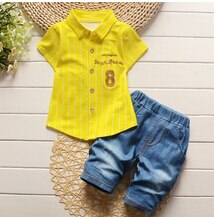 Summer  clothing sets with denim pants 1-4T