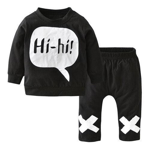 2/pcs "Hi" toddler baby clothing set