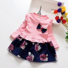 Toddler Girl Floral Dress with Bow