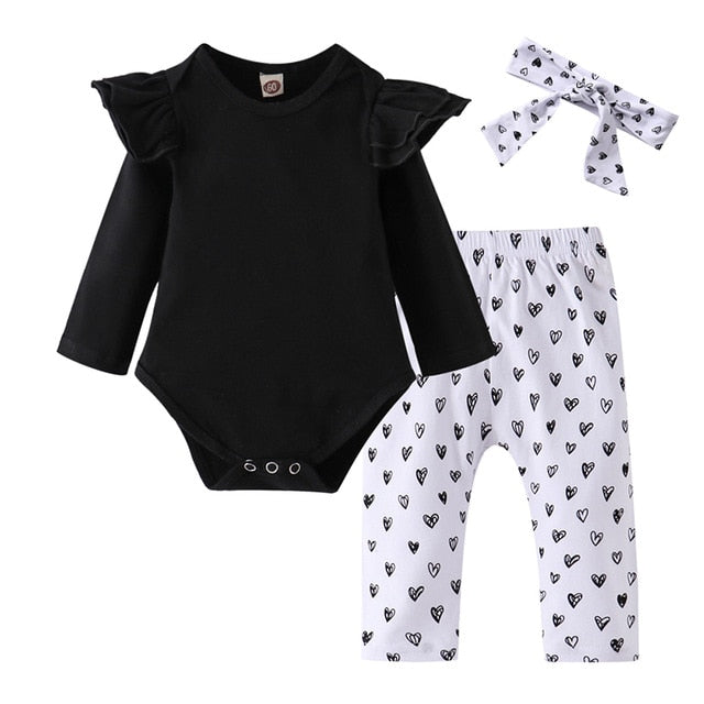 3Pcs Newborn Baby Girl Clothes Set