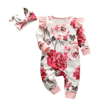 Baby Girls Clothes Set Cotton Onesie Jumpsuit with matching Headband