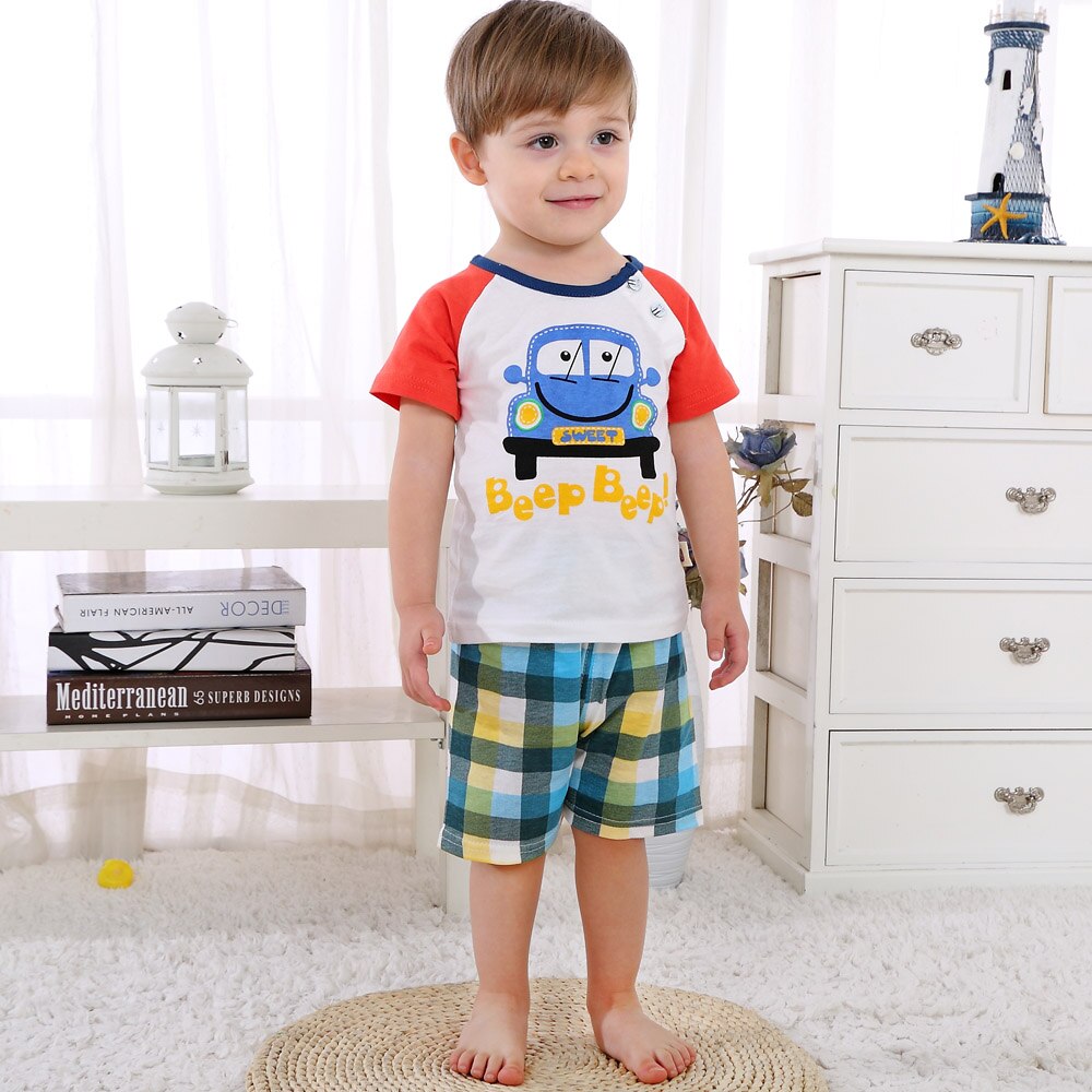 Children Cartoon Summer Boys Clothing Set for boys and girls