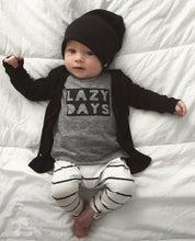 Baby Boy Fashion Cotton Long-sleeved Letter T-shirt + Pants 