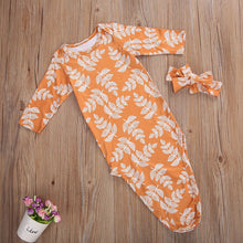 0-6M Newborn Girls Sleeping Bags Leaves Print Long Sleeve Adjustable