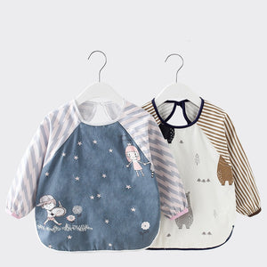 Long Sleeve Cotton Waterproof Baby Bibs / Drawing Apron