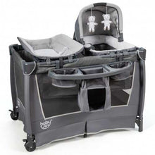 4-in-1 Convertible Portable Baby Play yard with Toys and Music Player-Gray - Color: Gray