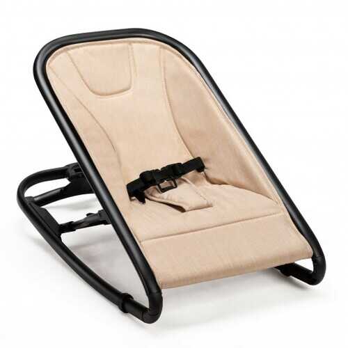 2-in-1 Adjustable Baby Bouncer and Rocker-Beige - Color: Beige