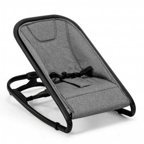 2-in-1 Adjustable Baby Bouncer and Rocker-Gray - Color: Gray