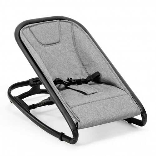 2-in-1 Adjustable Baby Bouncer and Rocker-Gray - Color: Light Gray