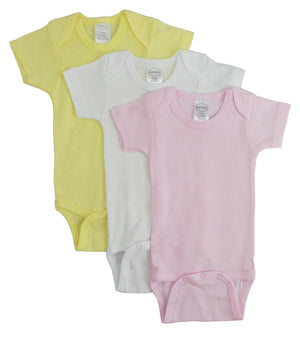 Pink,Yellow,White Pastel Girls Short Sleeve Variety Pack