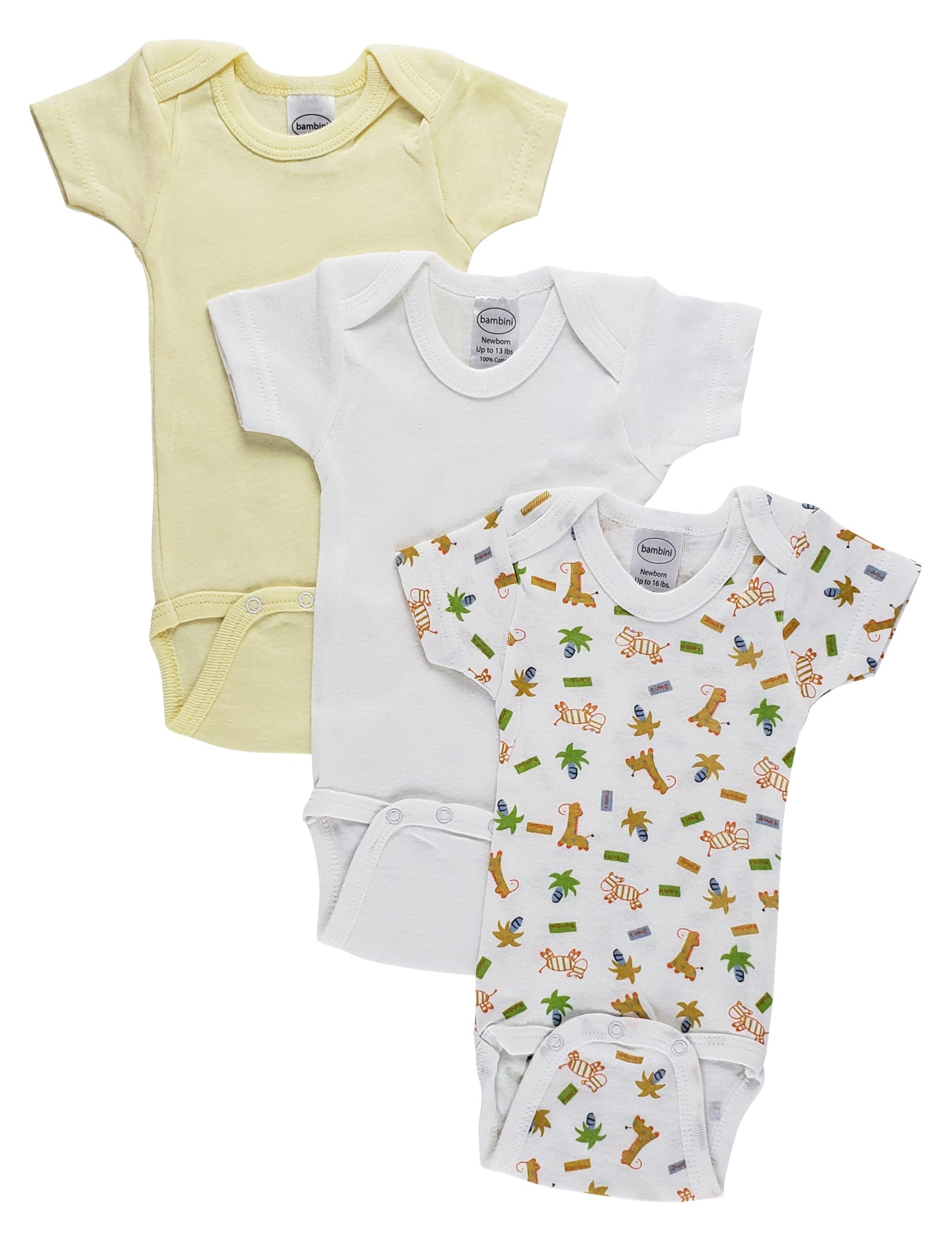 White,Yellow,Print Boys' Short Sleeve Variety Pack