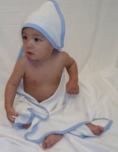 Hooded Towel With Pink Binding And Screen Prints