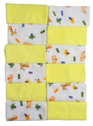 White Twelve Piece Wash Cloth Set