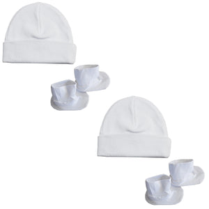 White Cap & Bootie Set (pack Of 2)