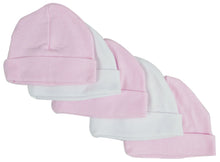 Pink & White Baby Caps (pack Of 5)