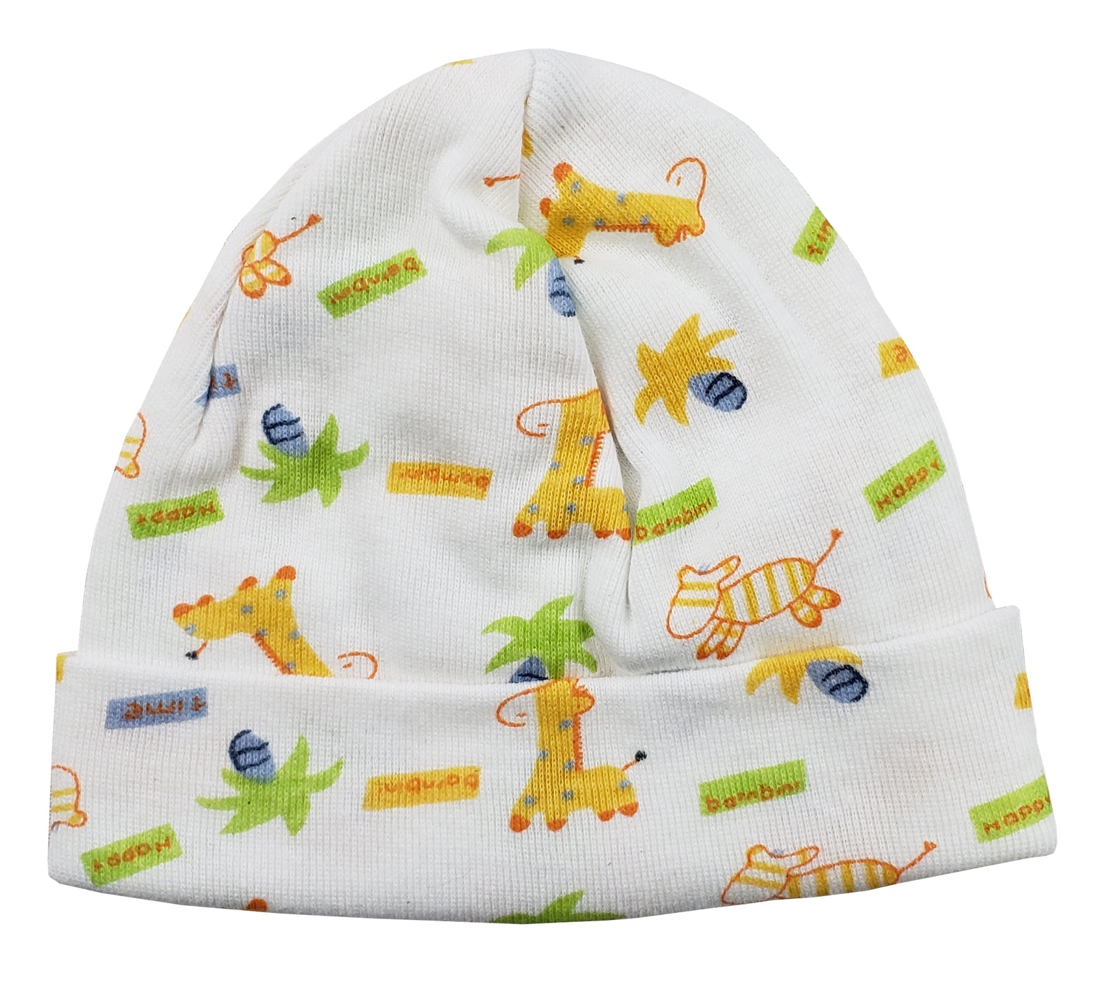 Yellow,Printed Baby Cap