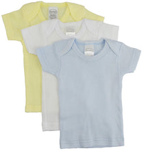 Blue,Yellow,White Boys Pastel Variety Short Sleeve Lap T-shirts - 3 Pack