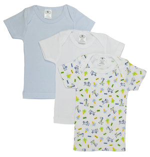 White,Blue,Print Printed Boys Short Sleeve Variety Pack