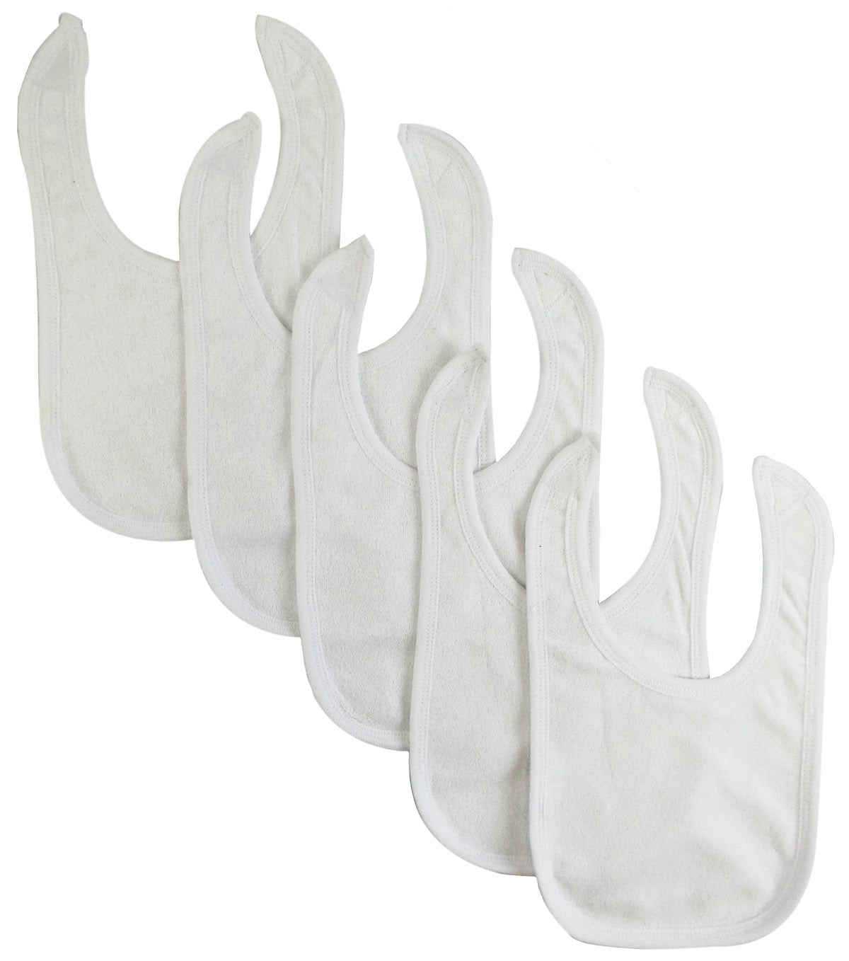 Solid White Bib (pack Of 5)