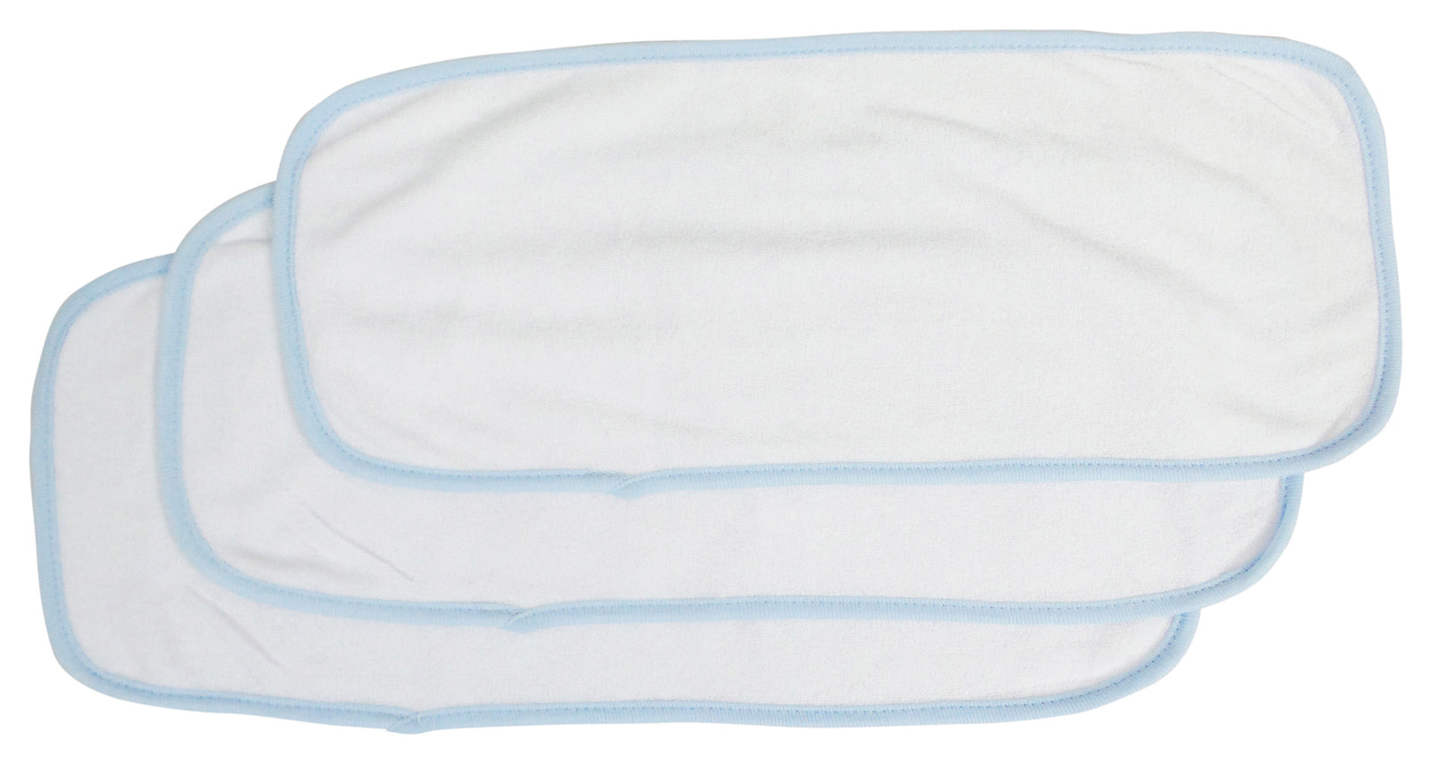 Blue Trim Baby Burpcloth (pack Of 3)