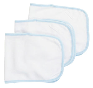 Blue Trim Baby Burpcloth (pack Of 3)