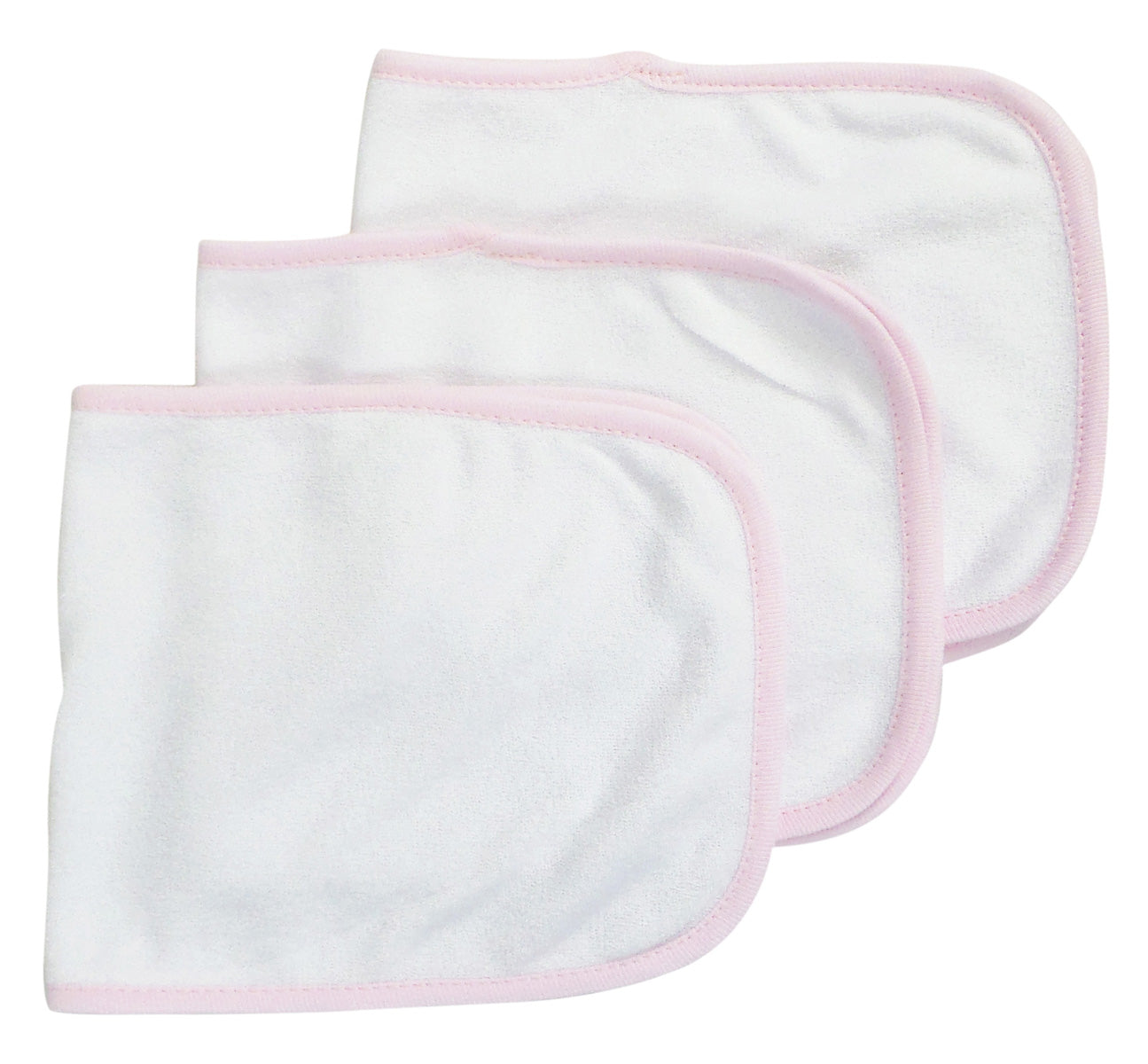 Pink Trim Baby Burpcloth (pack Of 3)