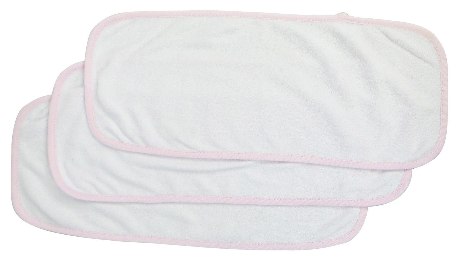 Pink Trim Baby Burpcloth (pack Of 3)