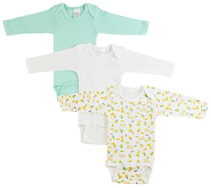 White,Blue,Print Boys Longsleeve Printed Onezie Variety Pack