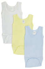 Blue,Yellow,White Boys Tank Top Onezies (pack Of 3)