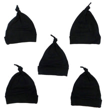 Black Knotted Baby Cap (pack Of 5)