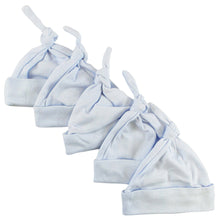 Blue Knotted Baby Cap (pack Of 5)