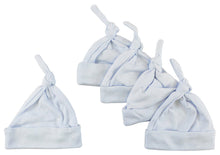 Blue Knotted Baby Cap (pack Of 5)