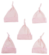 Pink Knotted Baby Cap (pack Of 5)