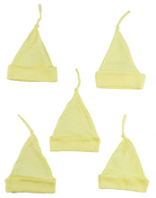 Yellow Knotted Baby Cap (pack Of 5)