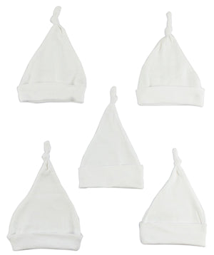 White Knotted Baby Cap (pack Of 5)