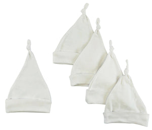 White Knotted Baby Cap (pack Of 5)