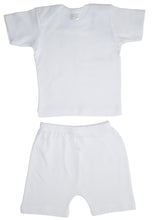 White Two Piece Short Sleeve Short Set