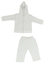 Grey,White Interlock Sweat Pants And Hoodie Set