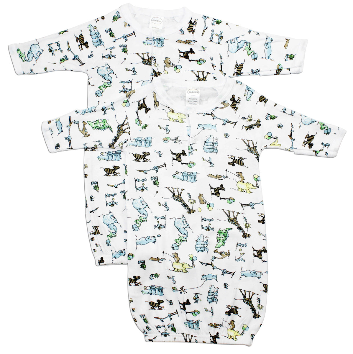 Print Boys  Infant Gowns - 2 Pack