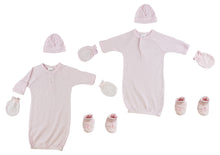 Preemie Gown, Cap, Mittens And Booties - 8 Pc Set