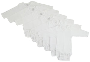 White Long Sleeve  Onezie 6 Pack