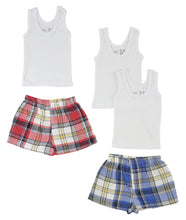 White Infant Tank Tops And Boxer Shorts