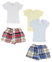 White,Blue Infant Boys T-shirts And Boxer Shorts