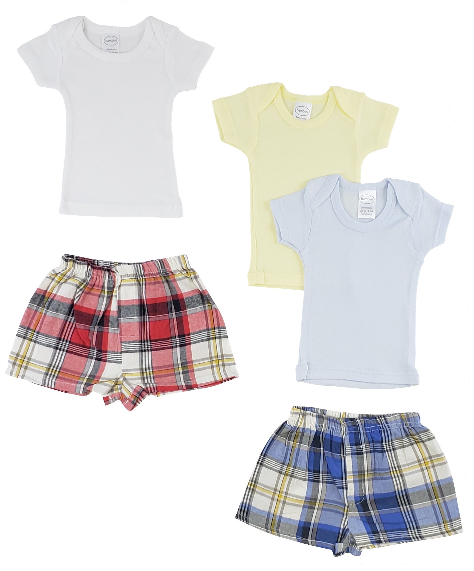 White,Blue Infant Boys T-shirts And Boxer Shorts