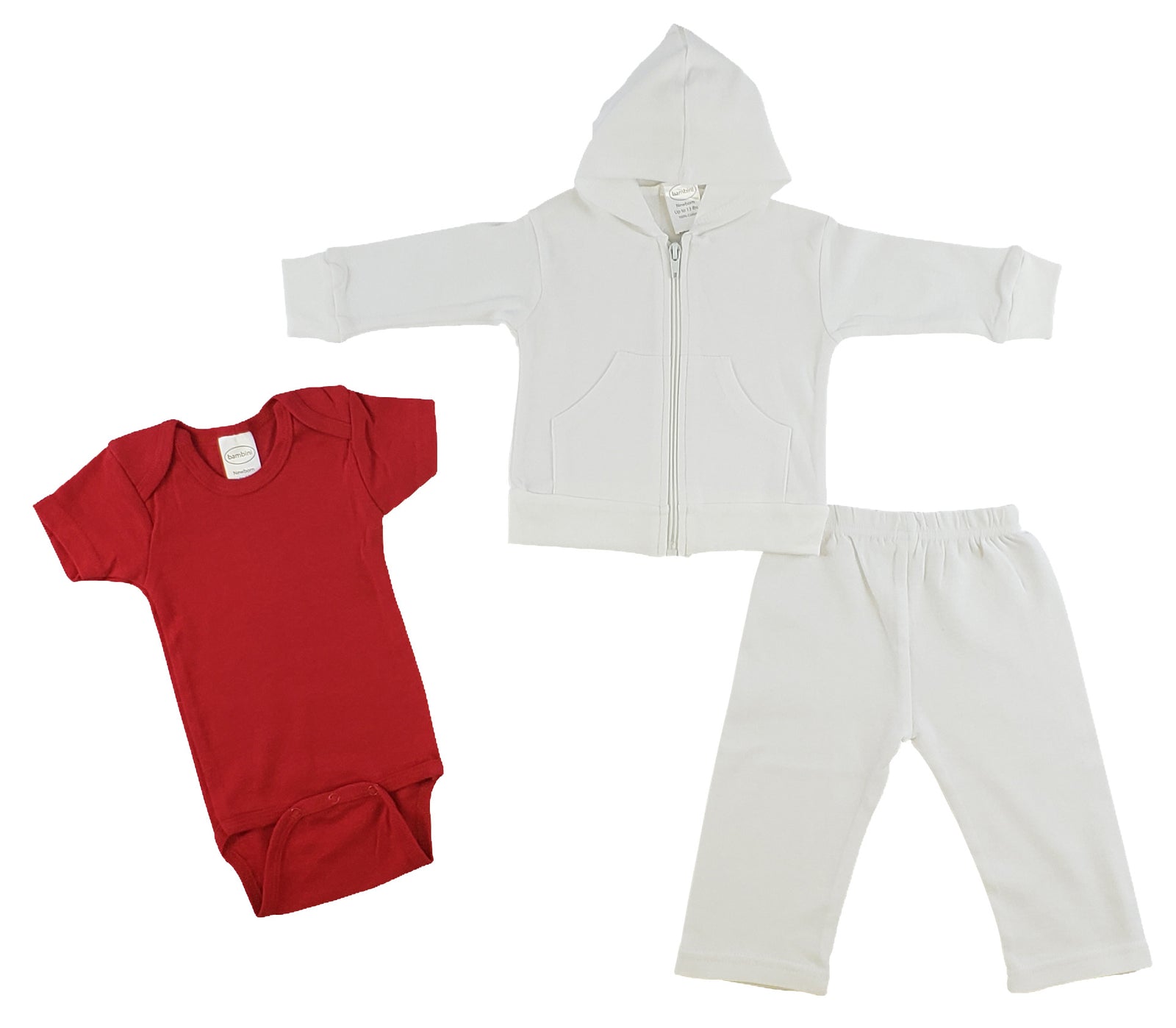 Red,White Infant Sweatshirt, Onezie And Pants - 3 Pc Set