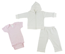 Pink,White Infant Sweatshirt, Onezie And Pants - 3 Pc Set