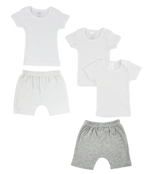 White,Grey Infant T-shirts And Shorts