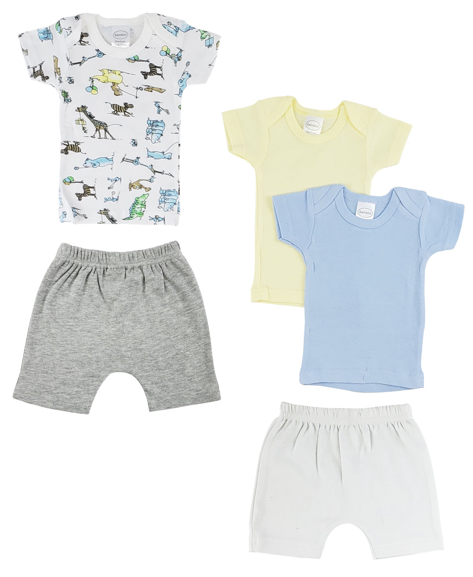 White,Grey Infant Girls T-shirts And Shorts